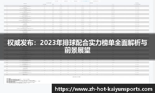 权威发布：2023年排球配合实力榜单全面解析与前景展望